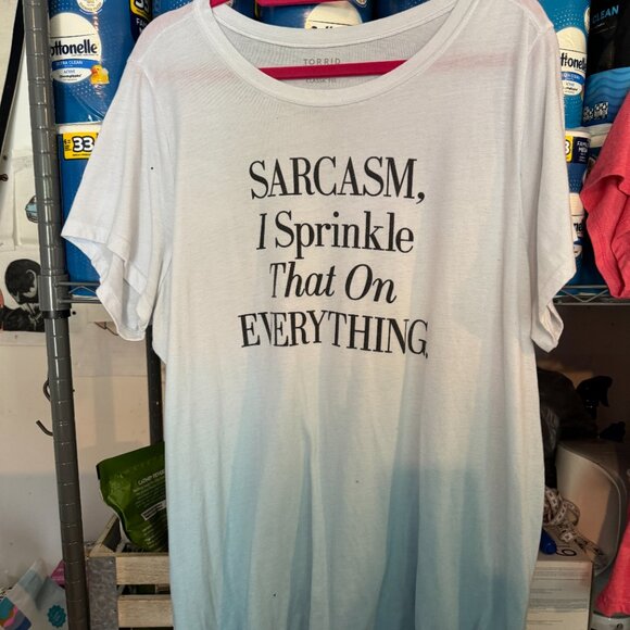 Torrid - Ombre Graphic Tee - White, Blue - 3x - - Picture 2 of 8